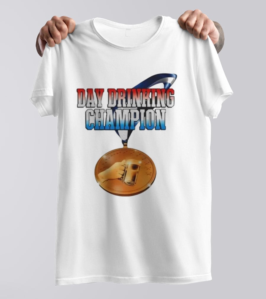 Day Drinking Champion Medal Beer Mug Fun T-Shirt