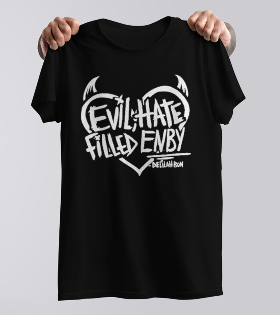 Evil Hate Filled Enby Delilah Bon Heart Wings T-Shirt