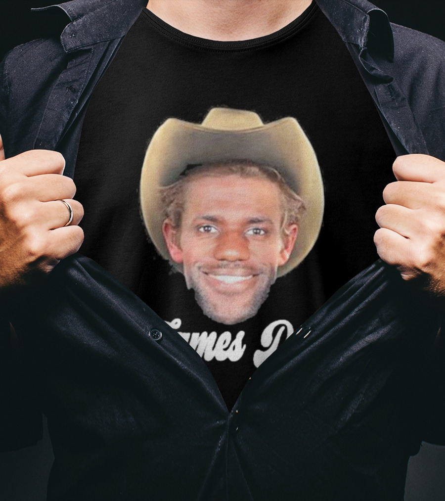 LeJames Dean Funny Ahh Tees Cowboy Hat Face T-Shirt