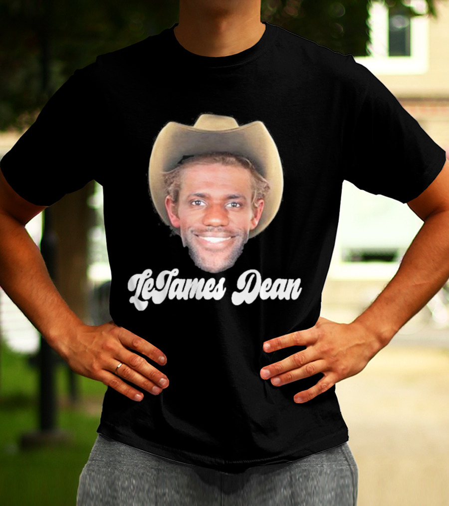 LeJames Dean Funny Ahh Tees Cowboy Hat Face T-Shirt