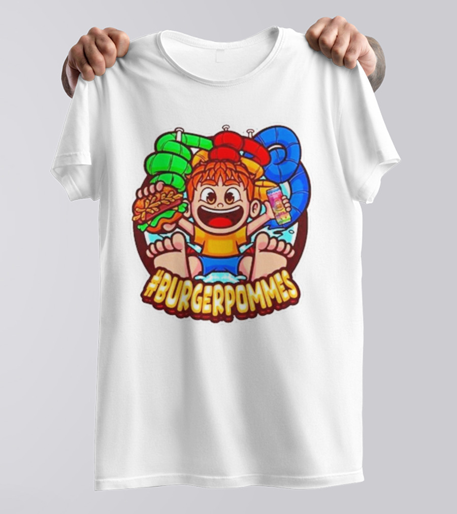 Lukasbs Burgerpommes Wasserpark Kids Fun Graphic With Slides And Snacks T-Shirt