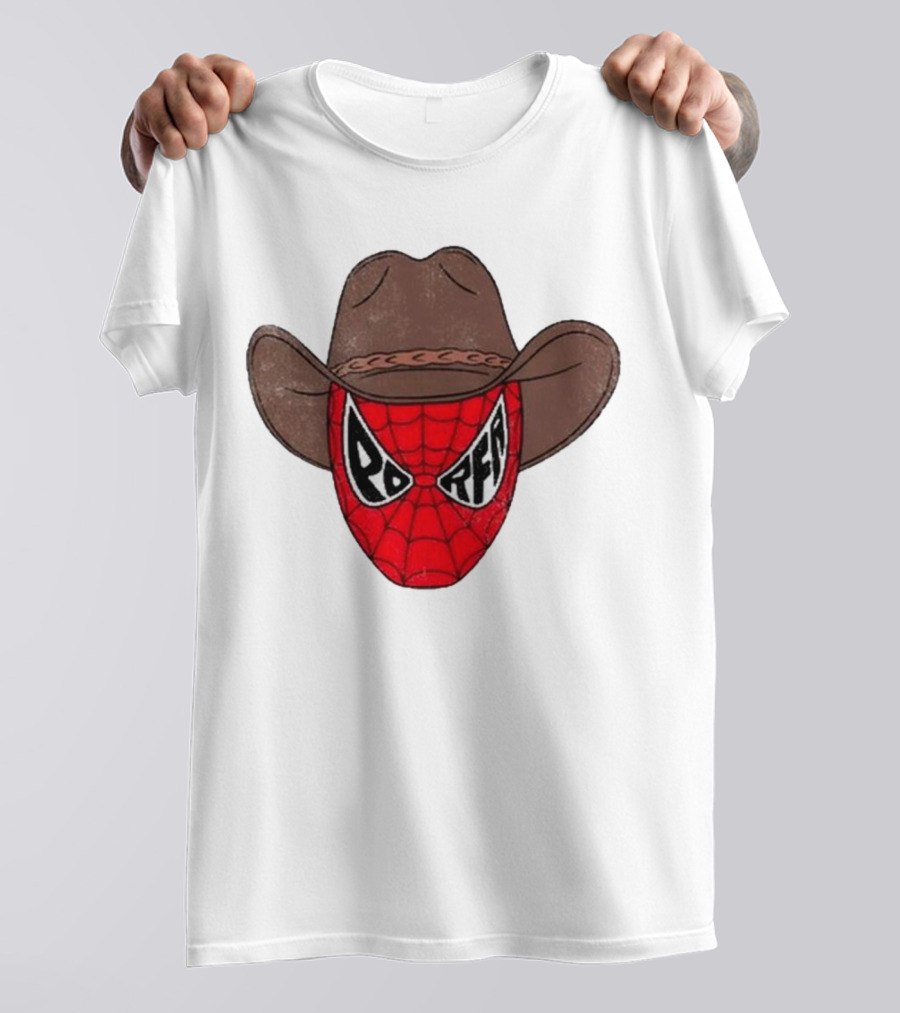 Por Favor Porfa Man Spider Cowboy Mask T-Shirt