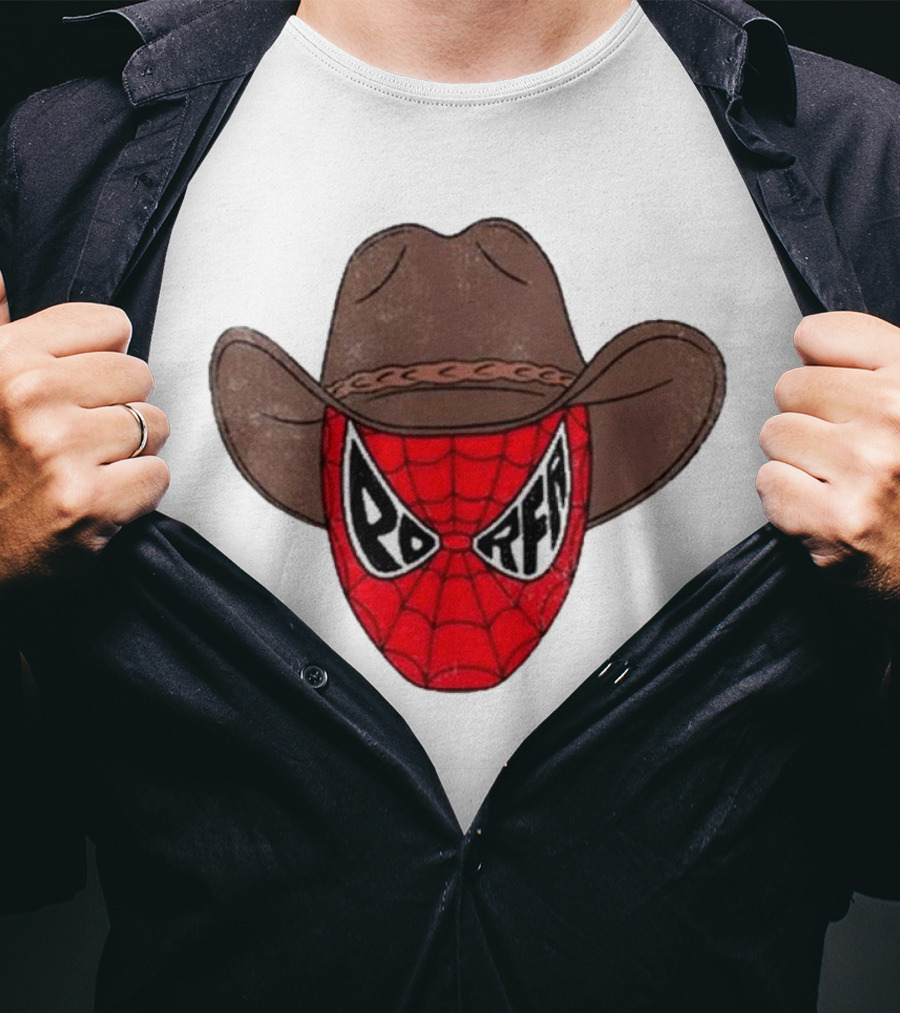 Por Favor Porfa Man Spider Cowboy Mask T-Shirt