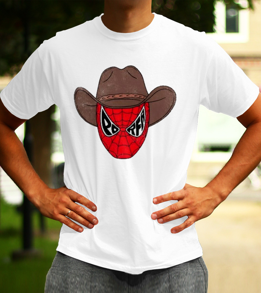 Por Favor Porfa Man Spider Cowboy Mask T-Shirt
