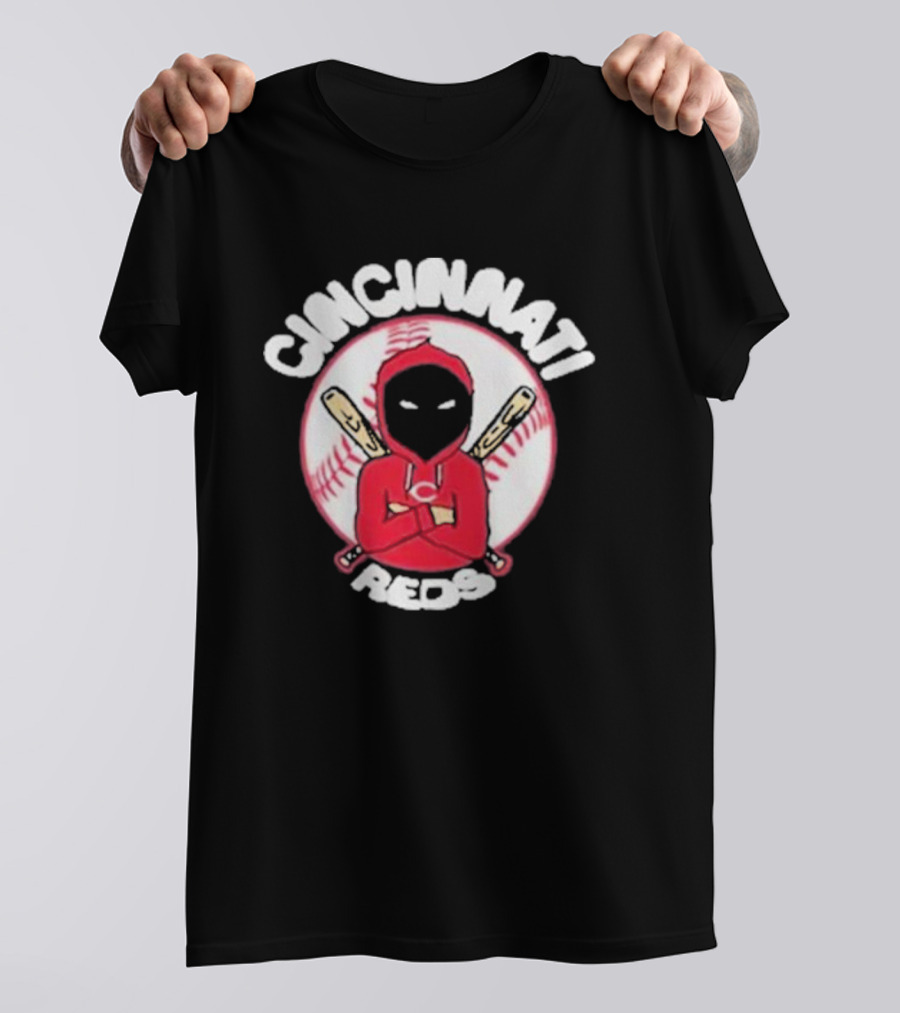 Cincinnati Reds Hoodie Baseball Mask With Crossed Bats T-Shirt