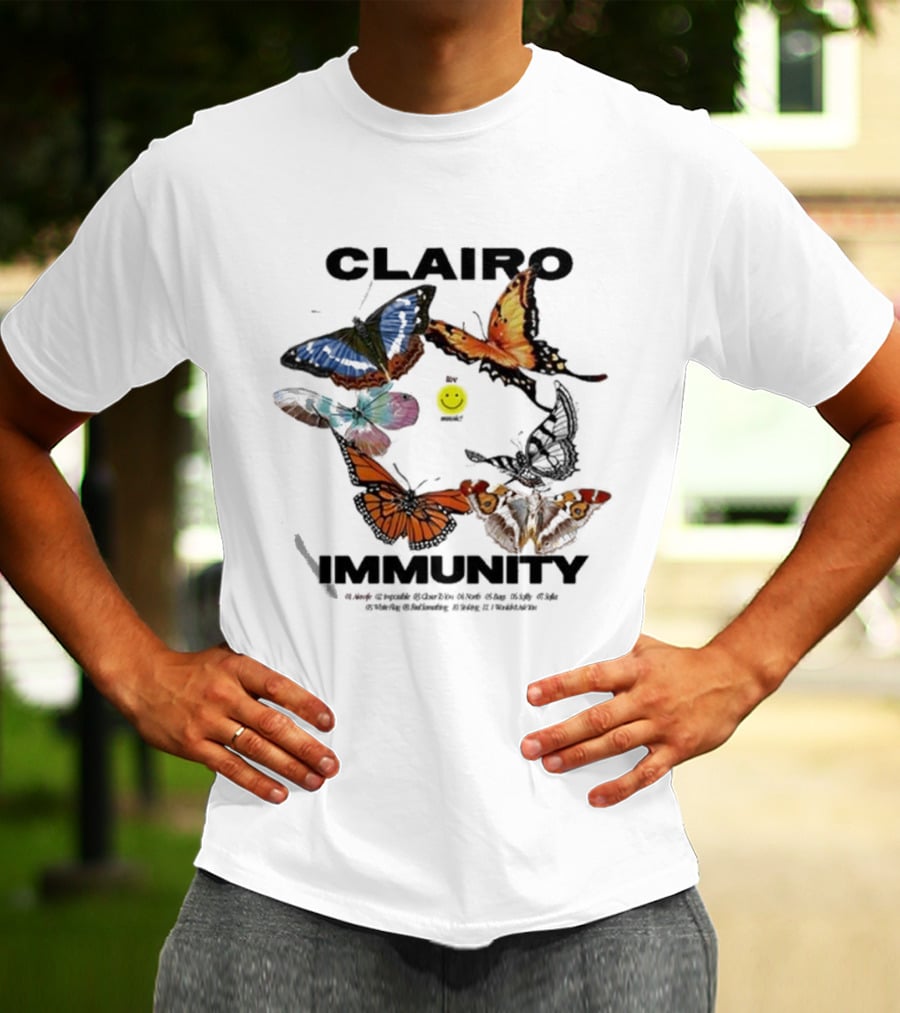 Clairo Immunity Butterfly Smiley T-Shirt