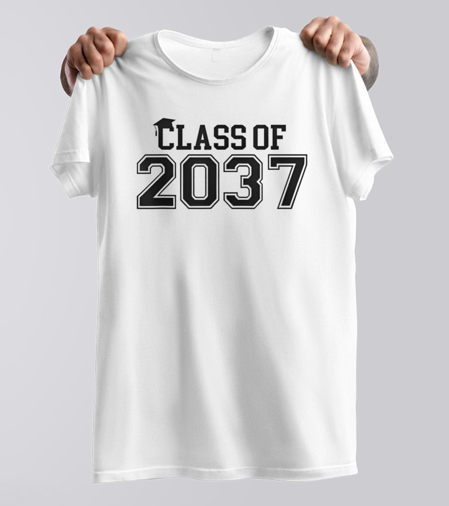 Class Of 2037 Graduation Cap T-Shirt