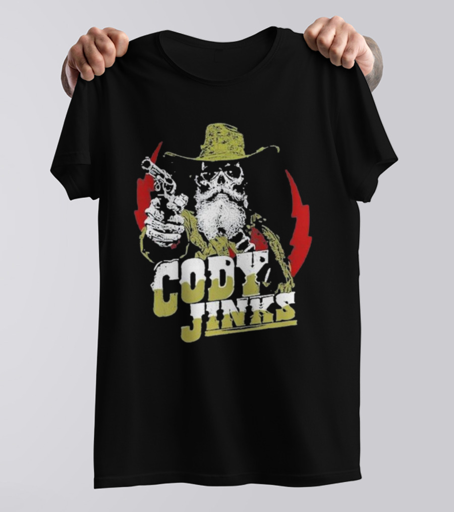 Cody Jinks Cowboy Thunder Lightning Skeleton Gunslinger T-Shirt