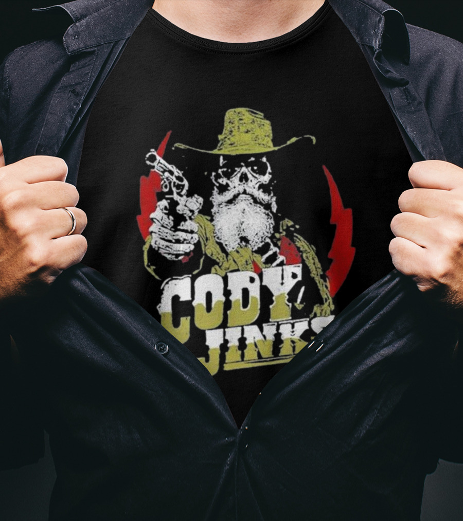 Cody Jinks Cowboy Thunder Lightning Skeleton Gunslinger T-Shirt
