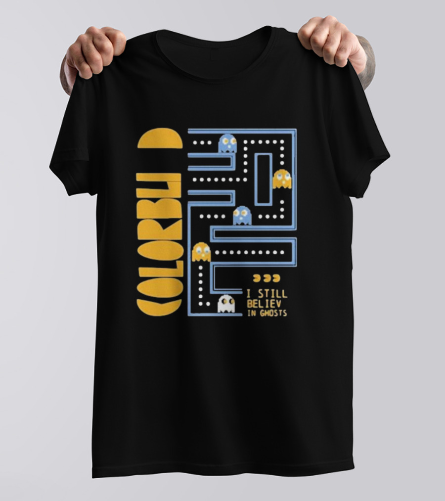 Colorblind I Still Believe In Ghosts Pac-Man Ghosts Maze T-Shirt
