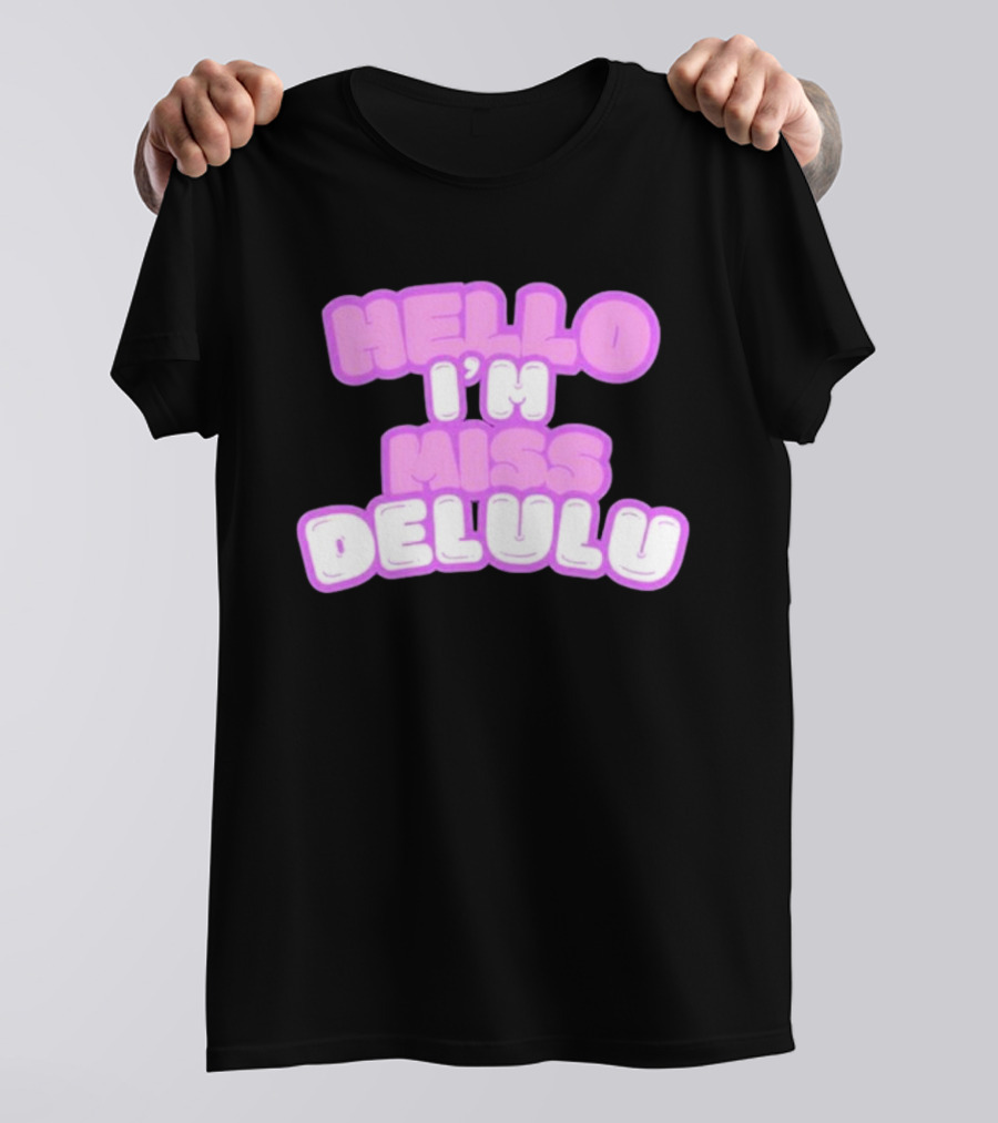 Flippa Hello I’m Miss Delulu Pastel Bubble Text T-Shirt