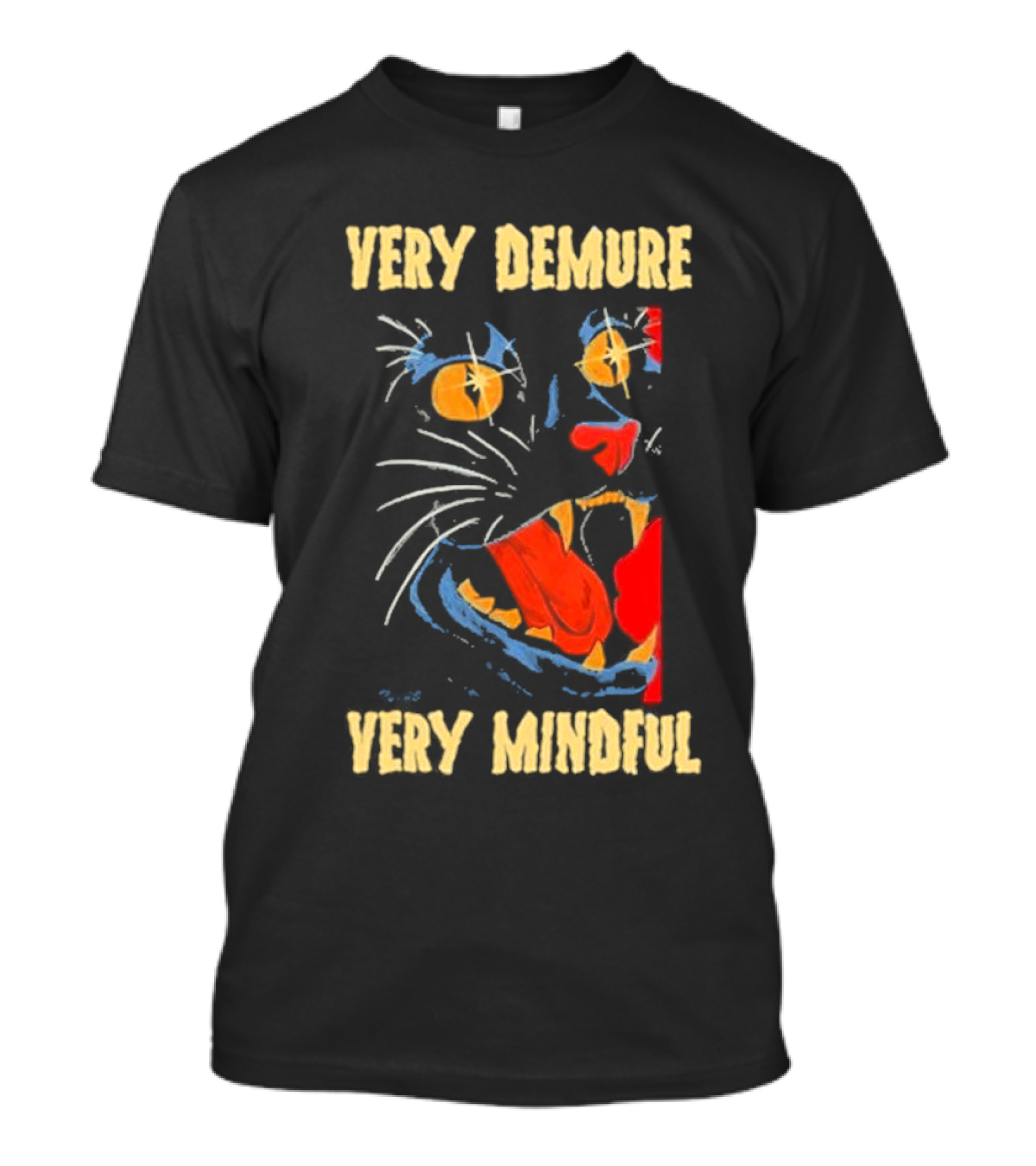 Very Demure Very Mindful Galactic Cat Face T-Shirt