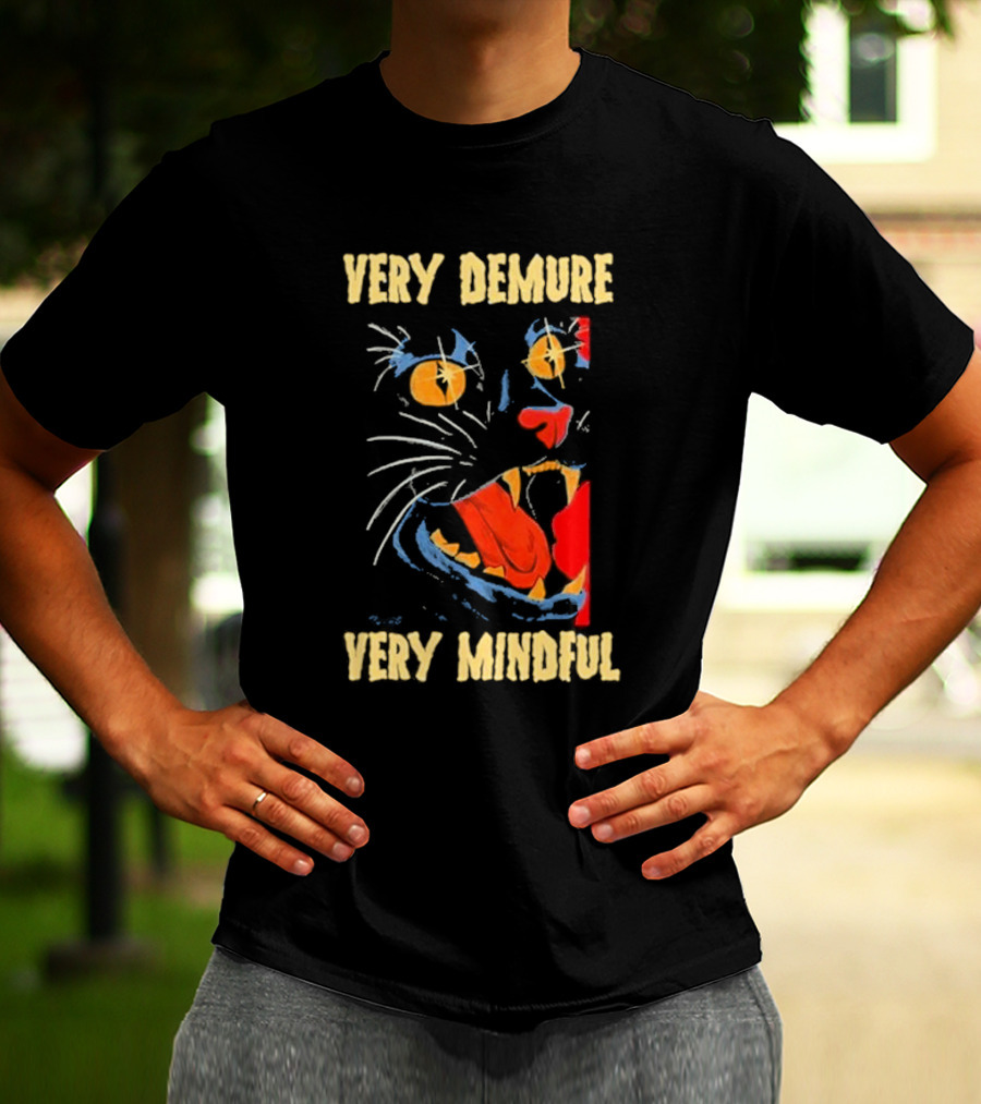 Very Demure Very Mindful Galactic Cat Face T-Shirt