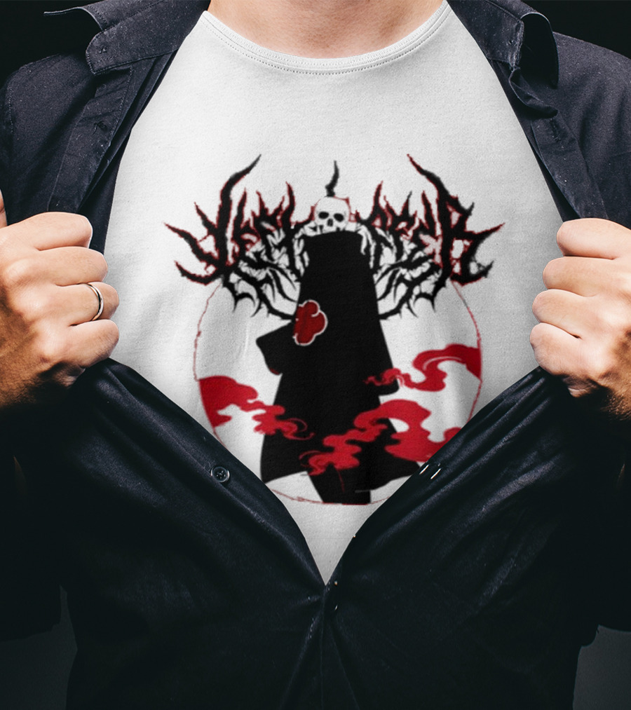 Left To Suffer Ninja Skull Shadow Red Cloud T-Shirt