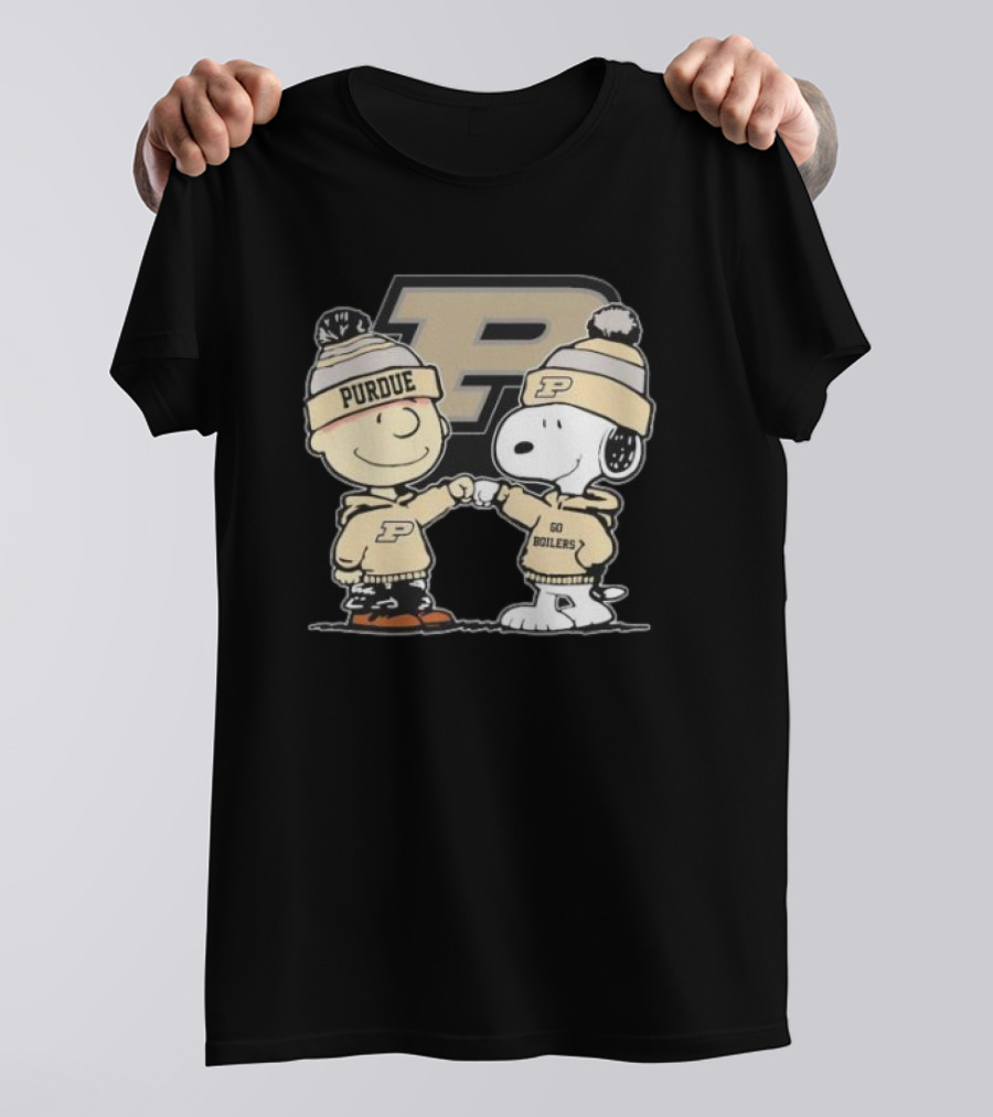 Charlie Brown Snoopy Purdue Boilermakers P Go Boilers T-Shirt
