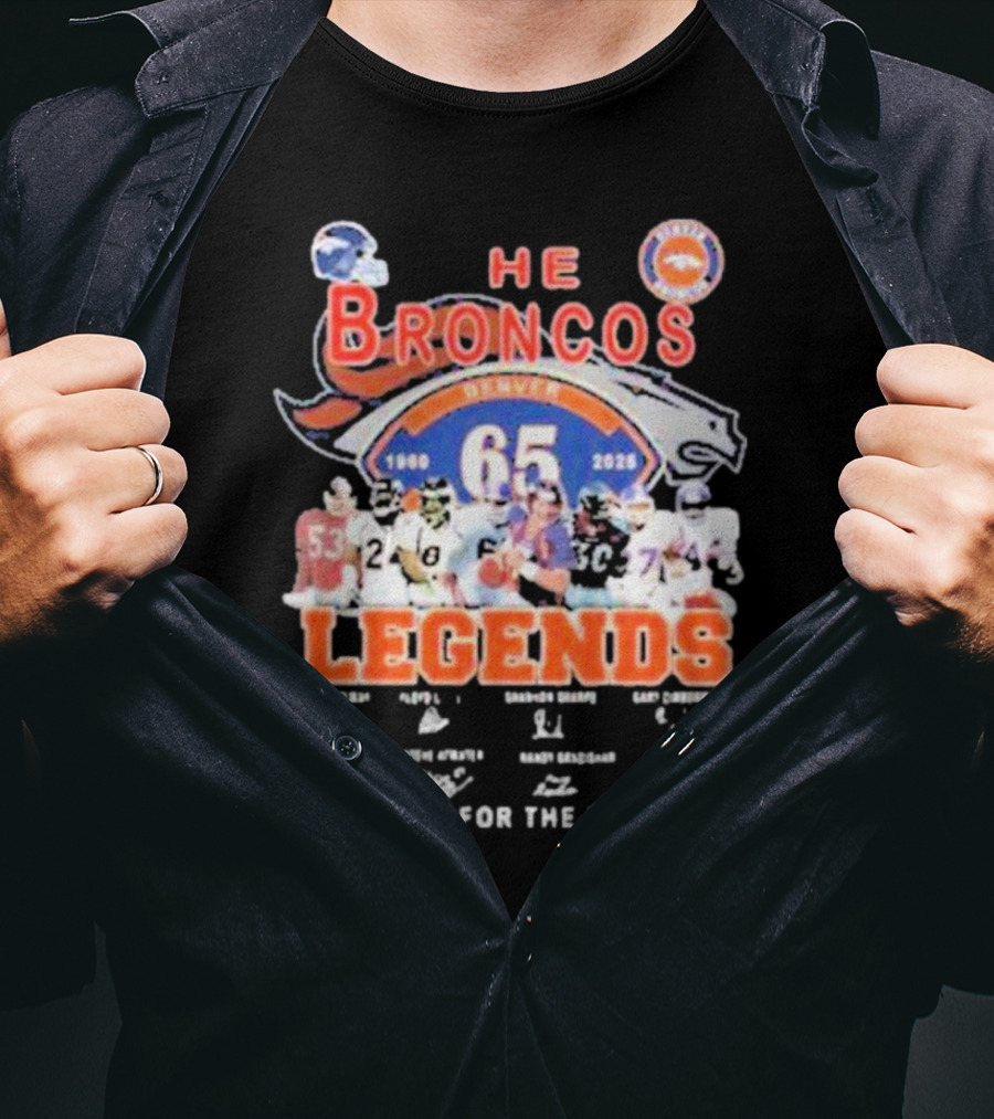 Denver Broncos 65 Year Legends 1960-2025 Thank You For The Memories T-Shirt