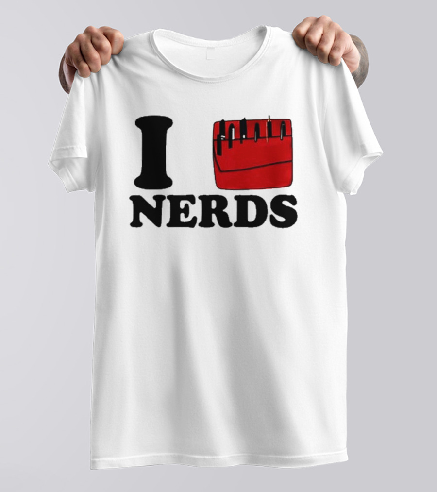 I Love Nerds Red Pocket T-Shirt