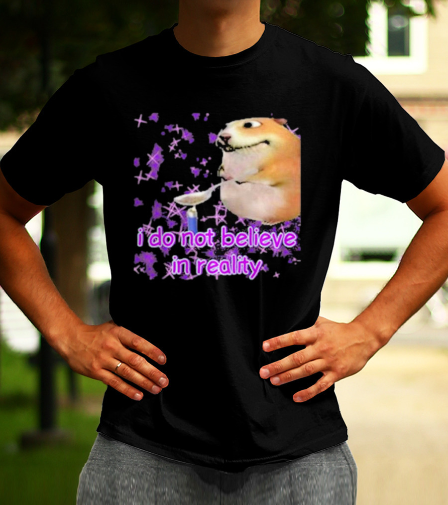 I Do Not Believe In Reality Doge Spoon Purple Stars T-Shirt