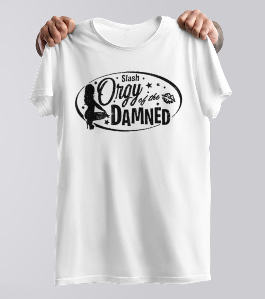 Slash Orgy Of The Damned New Merch Stars Silhouette Lips T-Shirt