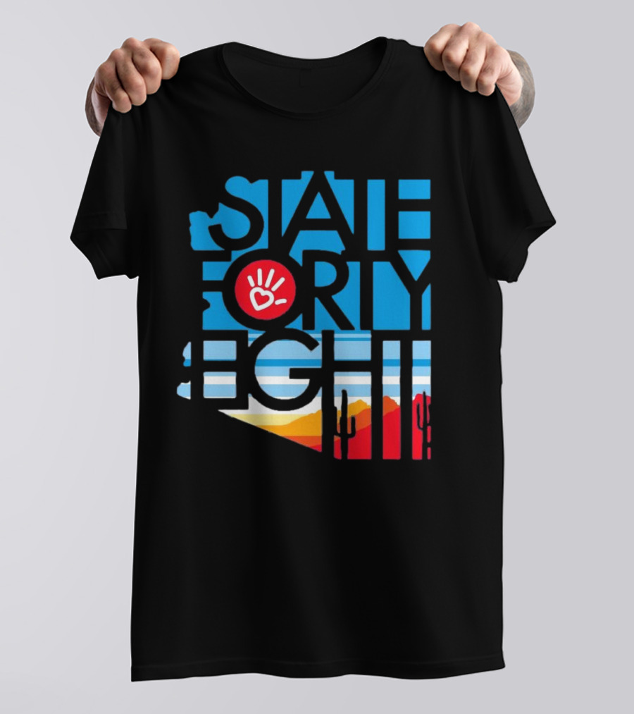 State Forty Eight Love Handprint Desert Sunset T-Shirt