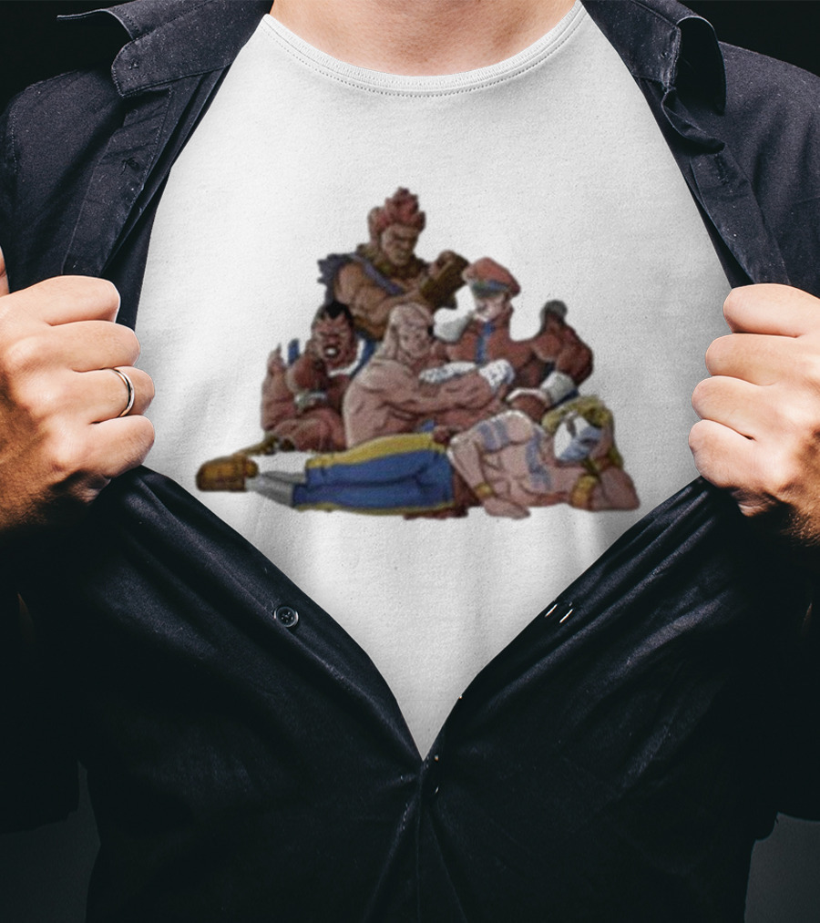 Street Fighter X The Breakfast Club Evil Fighters Club Crossover Characters T-Shirt