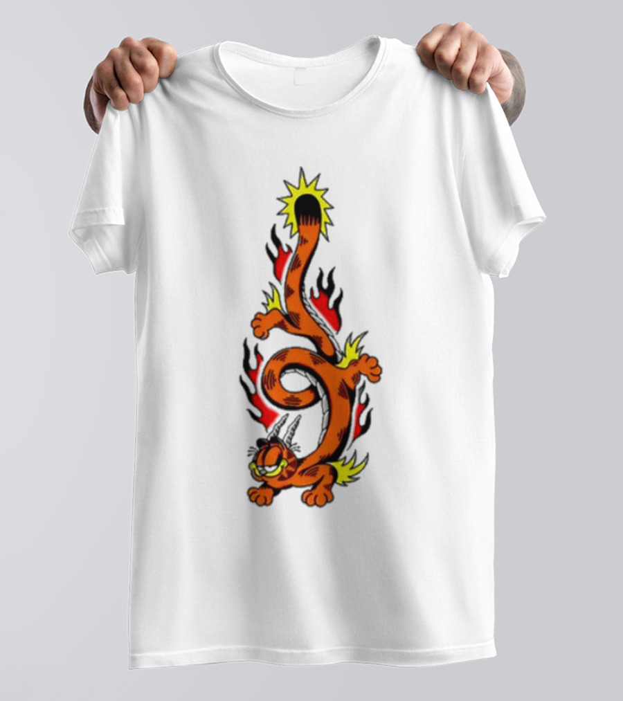Garfield Transforming Fiery Dragon With Buggy Goods Elements T-Shirt