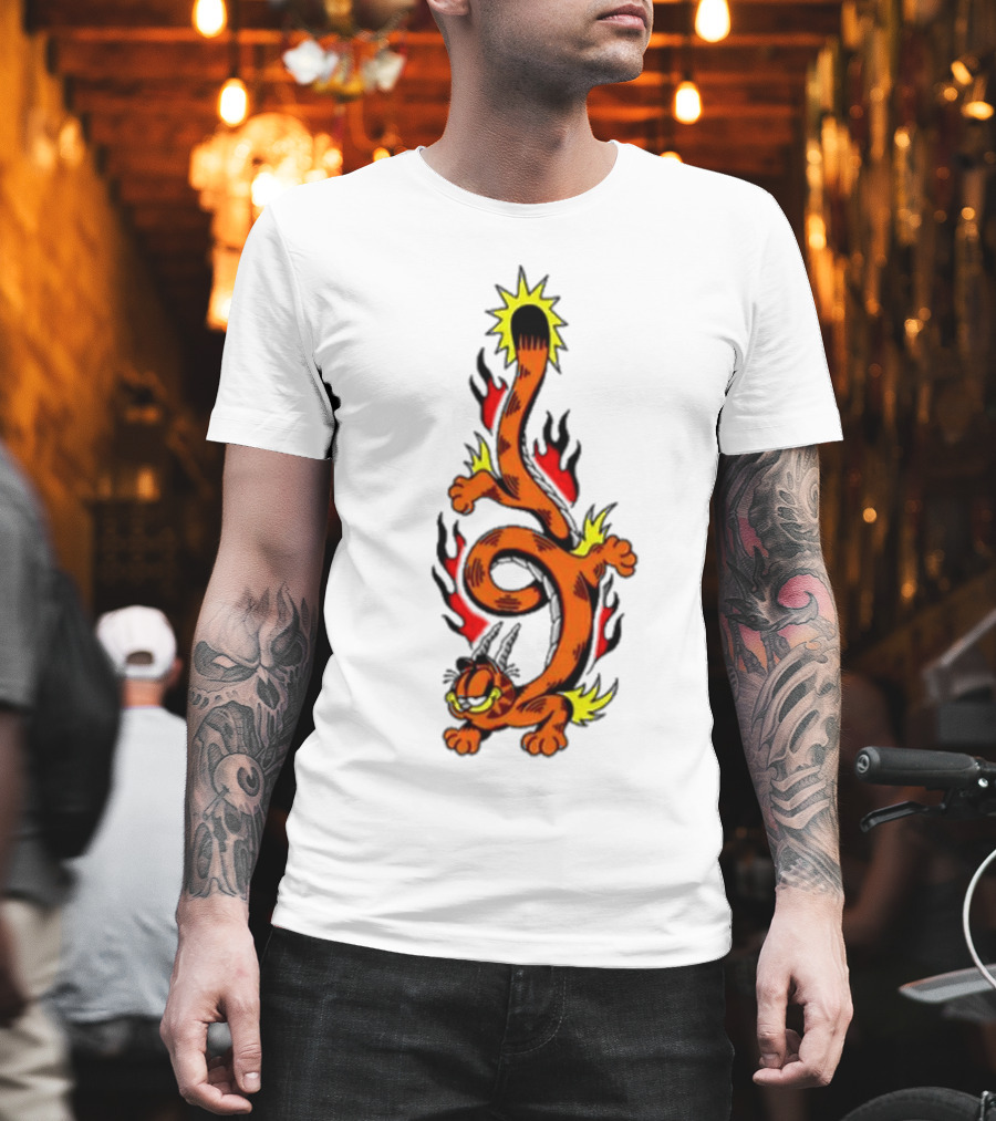 Garfield Transforming Fiery Dragon With Buggy Goods Elements T-Shirt