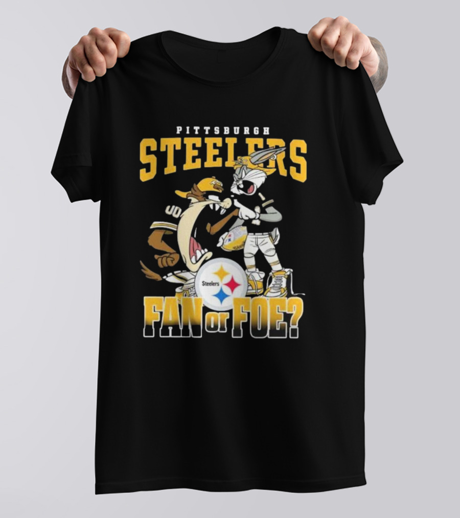 Pittsburgh Steelers Bugs Bunny Taz Fan Or Foe Showdown T-Shirt