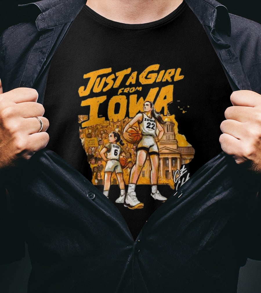 Just A Girl From Iowa Caitlin Clark 22 Play Like A Girl T-Shirt