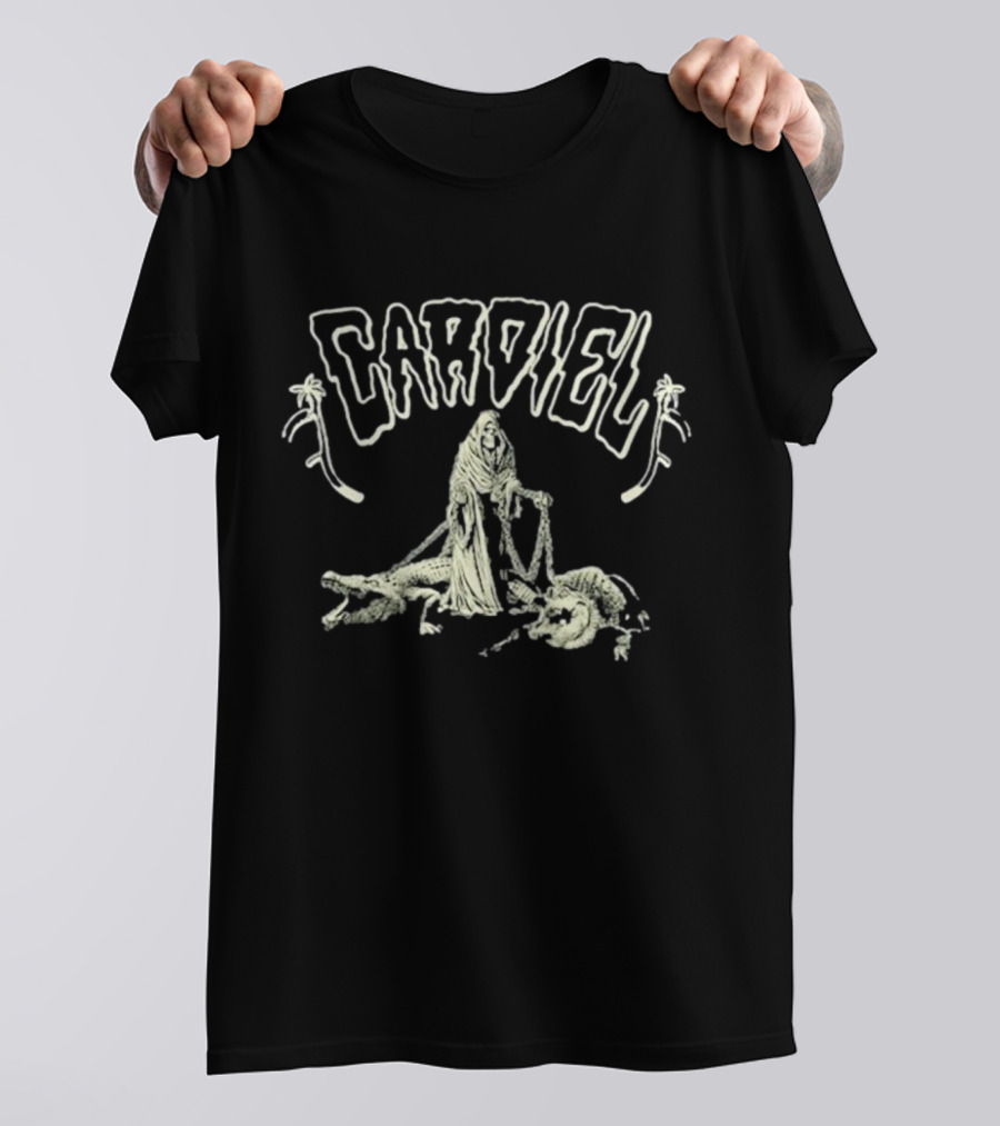 Cardiel Grim Reaper With Alligators And Skulls T-Shirt