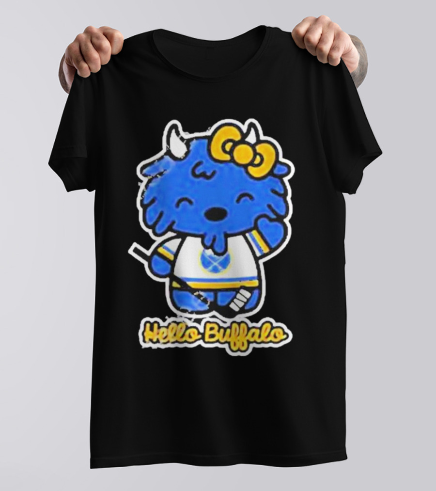 Hello Buffalo Hockey Carl Cordes Buffalo NY Artist T-Shirt