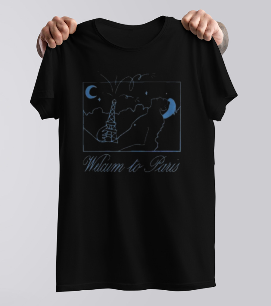 Carne Bollente Welcum To Paris Eiffel Tower Moon T-Shirt