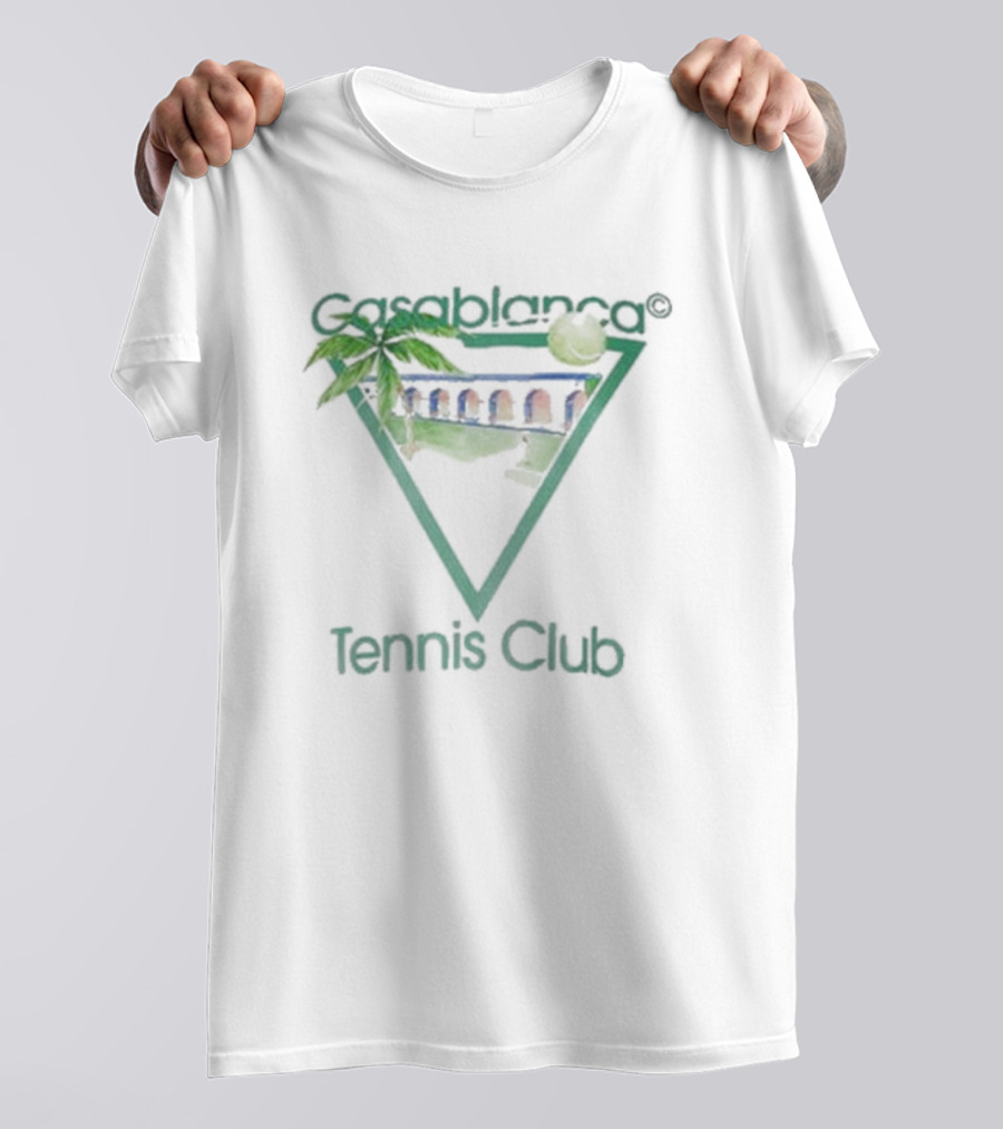 Casablanca Tennis Club Tropical Logo Triangle T-Shirt