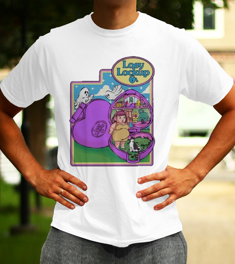 Loey Lane Loey Lockup Heart-Shaped Haunted Toy With Ghosts And Puppy T-Shirt
