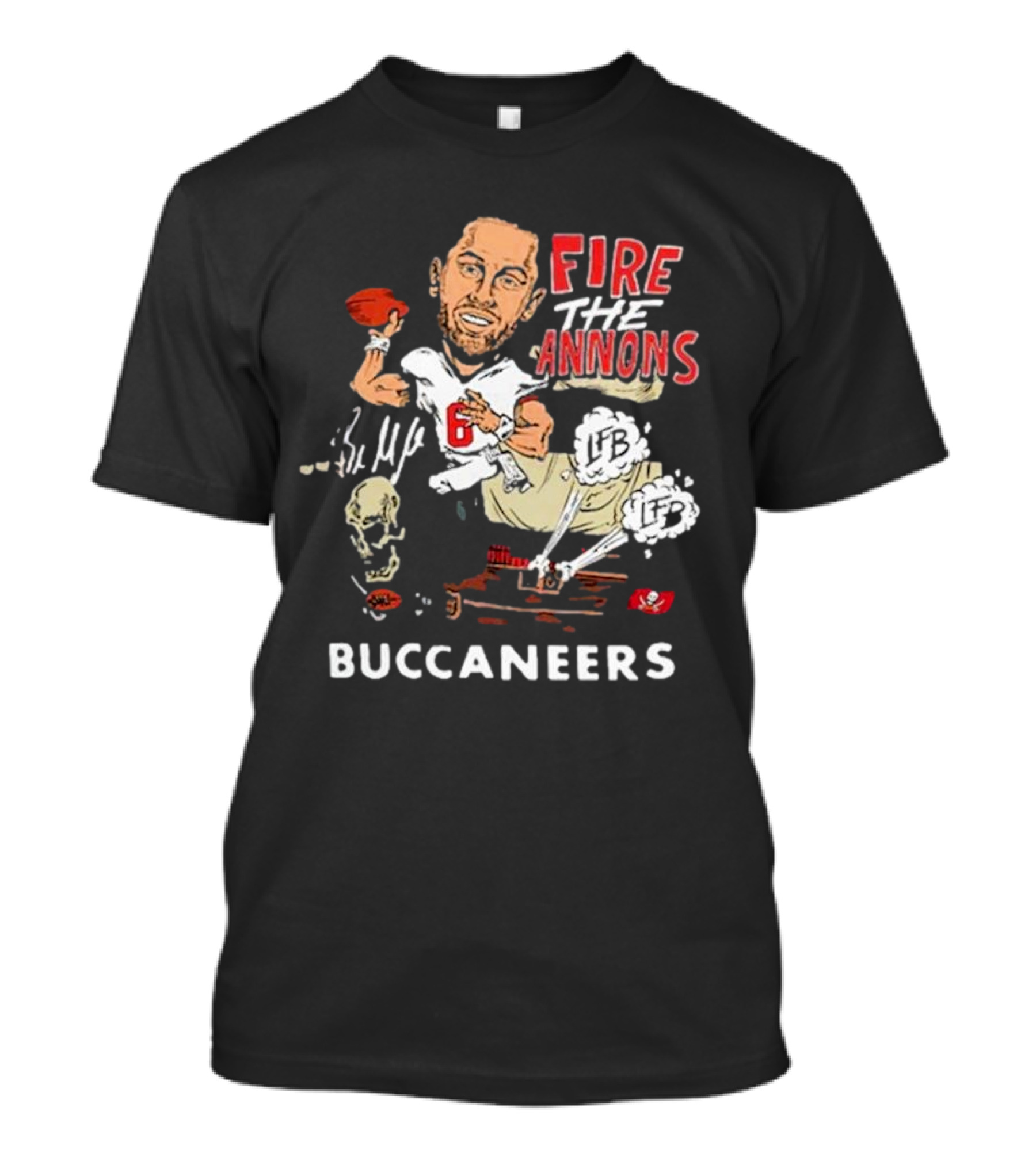 Fire The Cannons Buccaneers NFL Quarterback Caricature T-Shirt