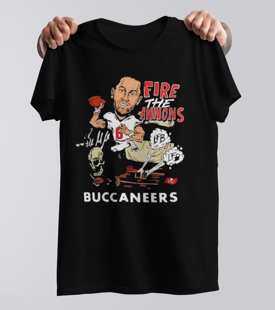 Fire The Cannons Buccaneers NFL Quarterback Caricature T-Shirt