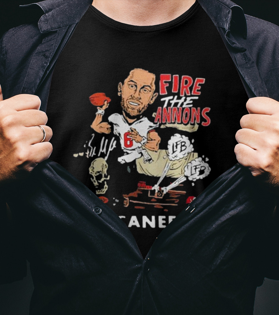 Fire The Cannons Buccaneers NFL Quarterback Caricature T-Shirt