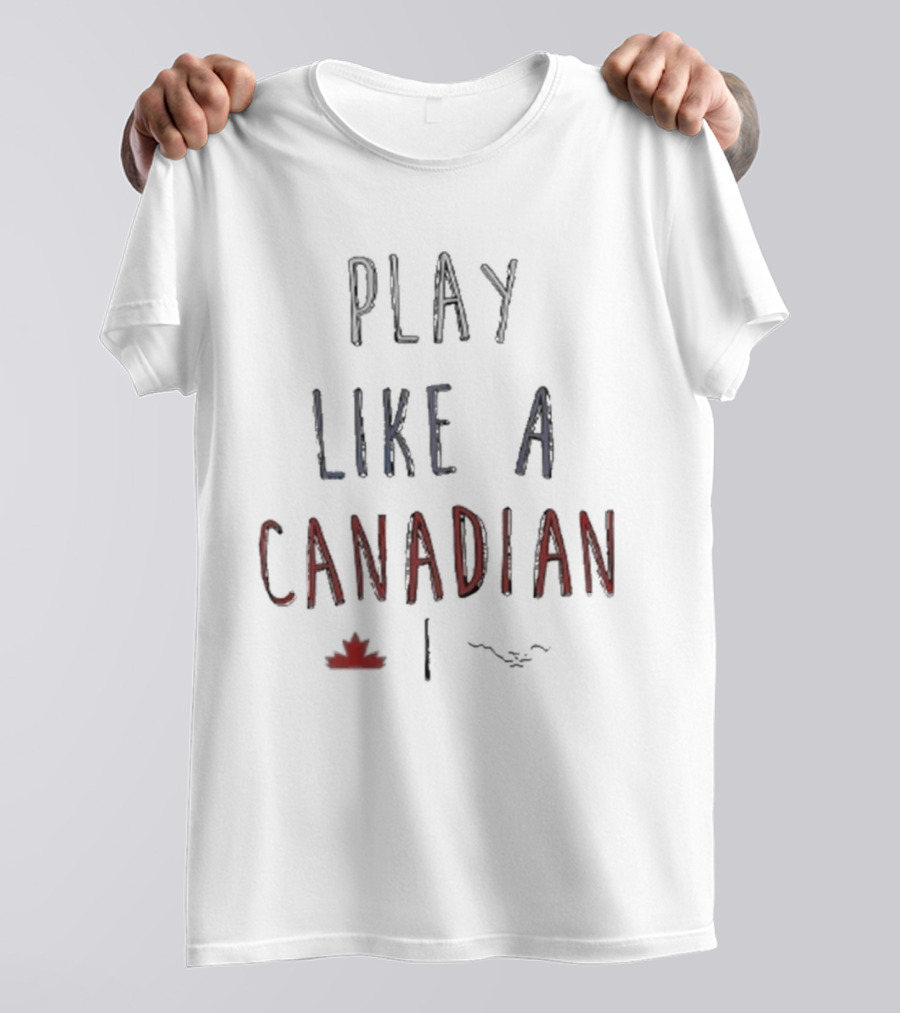 Play Like A Canadian Calgary Stampeders Maple Leaf Icon Football Team T-Shirt