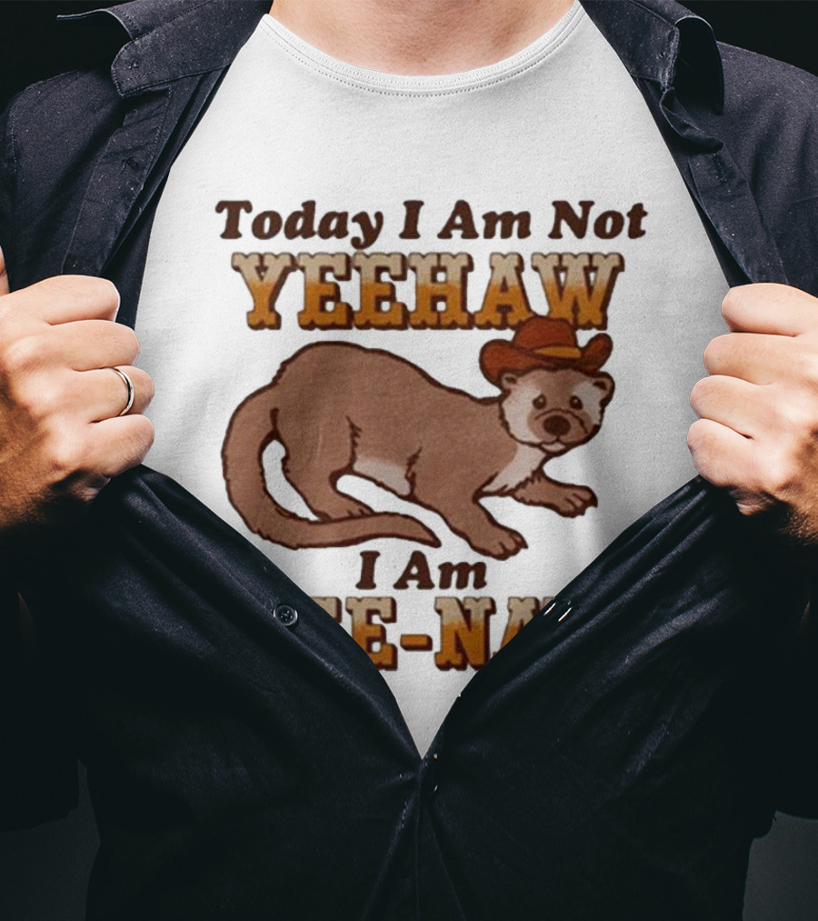 Today I Am Not Yeehaw I Am Yee-Naw Otter In Cowboy Hat T-Shirt