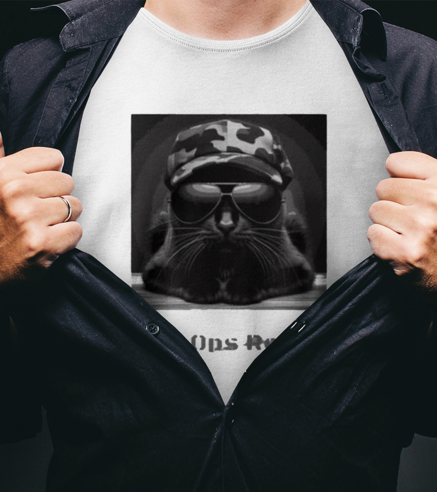 Black Ops Rescue Women’s Cat Military Style Camouflage Hat Sunglasses T-Shirt