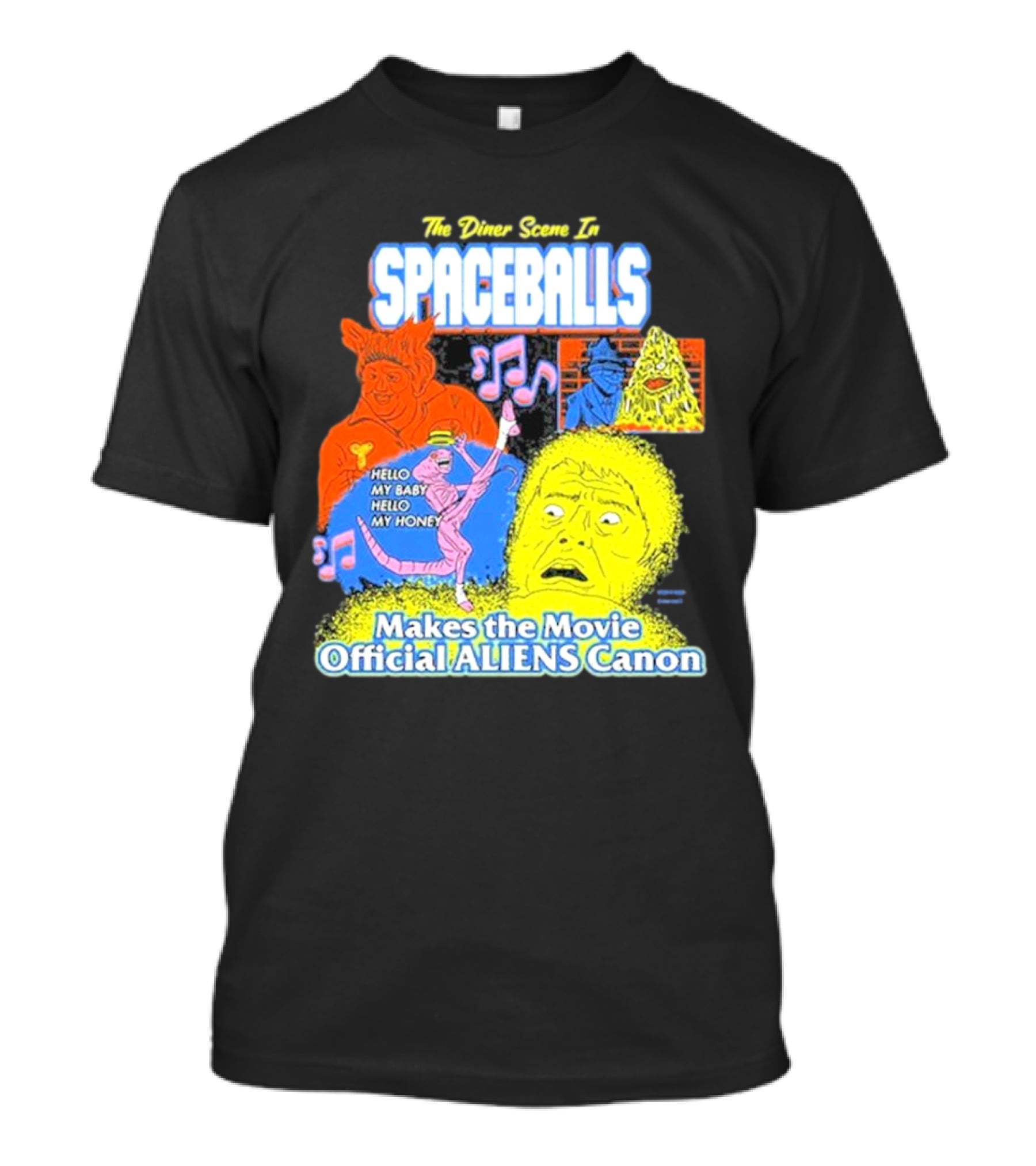 Spaceballs The Diner Scene Makes The Movie Official Aliens Canon T-Shirt