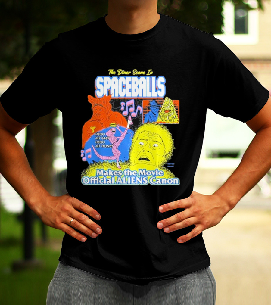 Spaceballs The Diner Scene Makes The Movie Official Aliens Canon T-Shirt