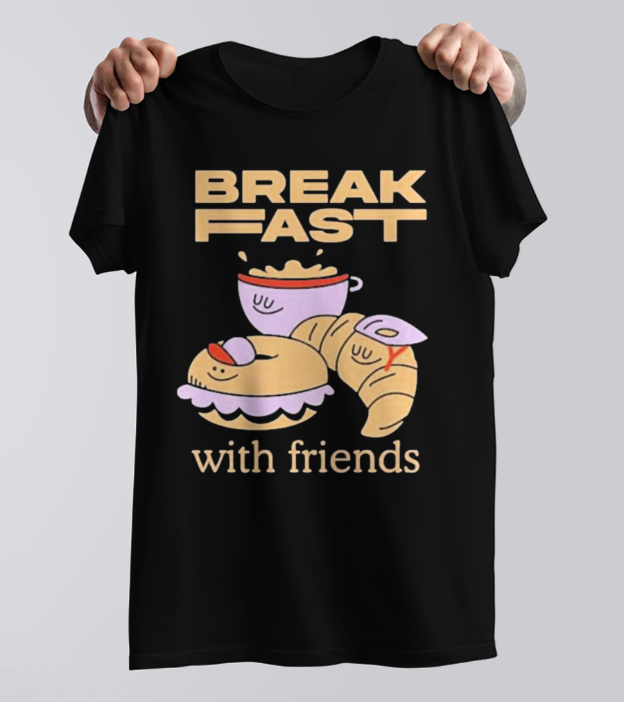 Breakfast With Friends Breakfast Racing Team Cup Croissant Bun T-Shirt