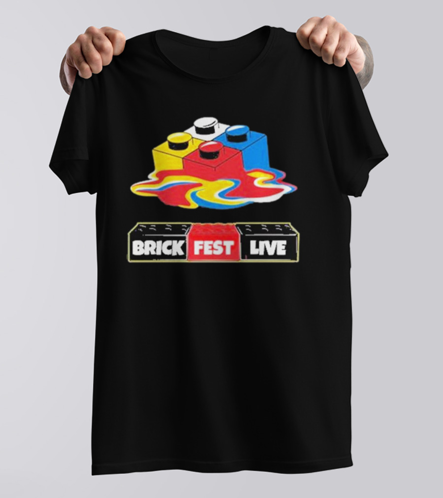 Brick Fest Live Colorful Blocks Event T-Shirt