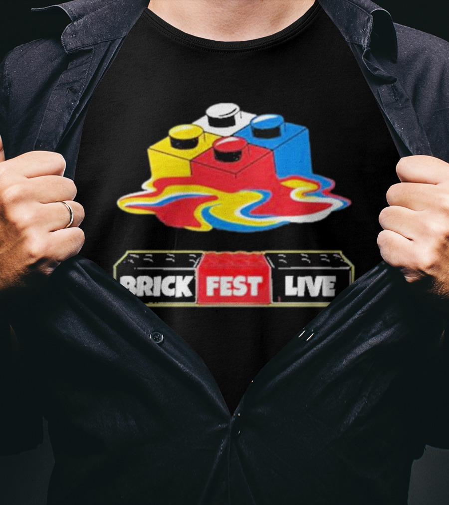 Brick Fest Live Colorful Blocks Event T-Shirt
