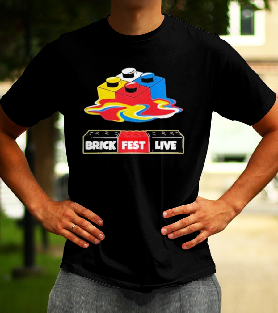 Brick Fest Live Colorful Blocks Event T-Shirt