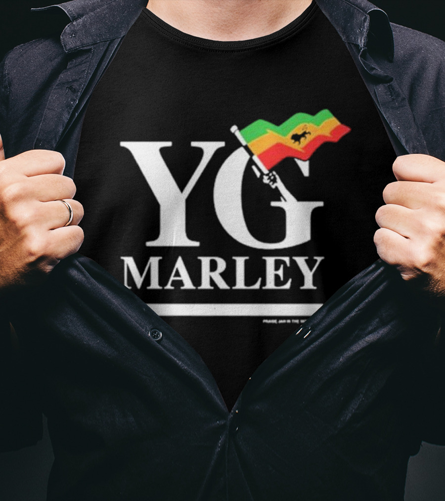 YG Marley Flag Emancipate Yourself Praise Jah In The Moonlight T-Shirt