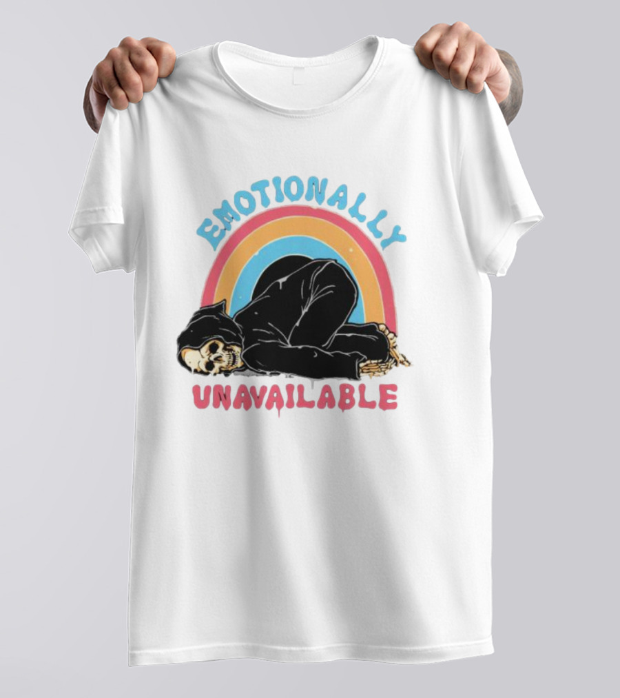 Emotionally Unavailable Skeleton Rainbow T-Shirt