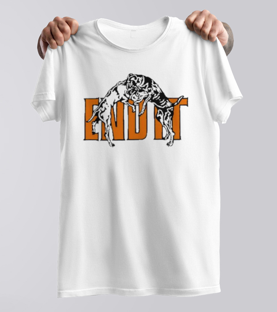 End It Isthatadug Dog Wrestling Emblem T-Shirt