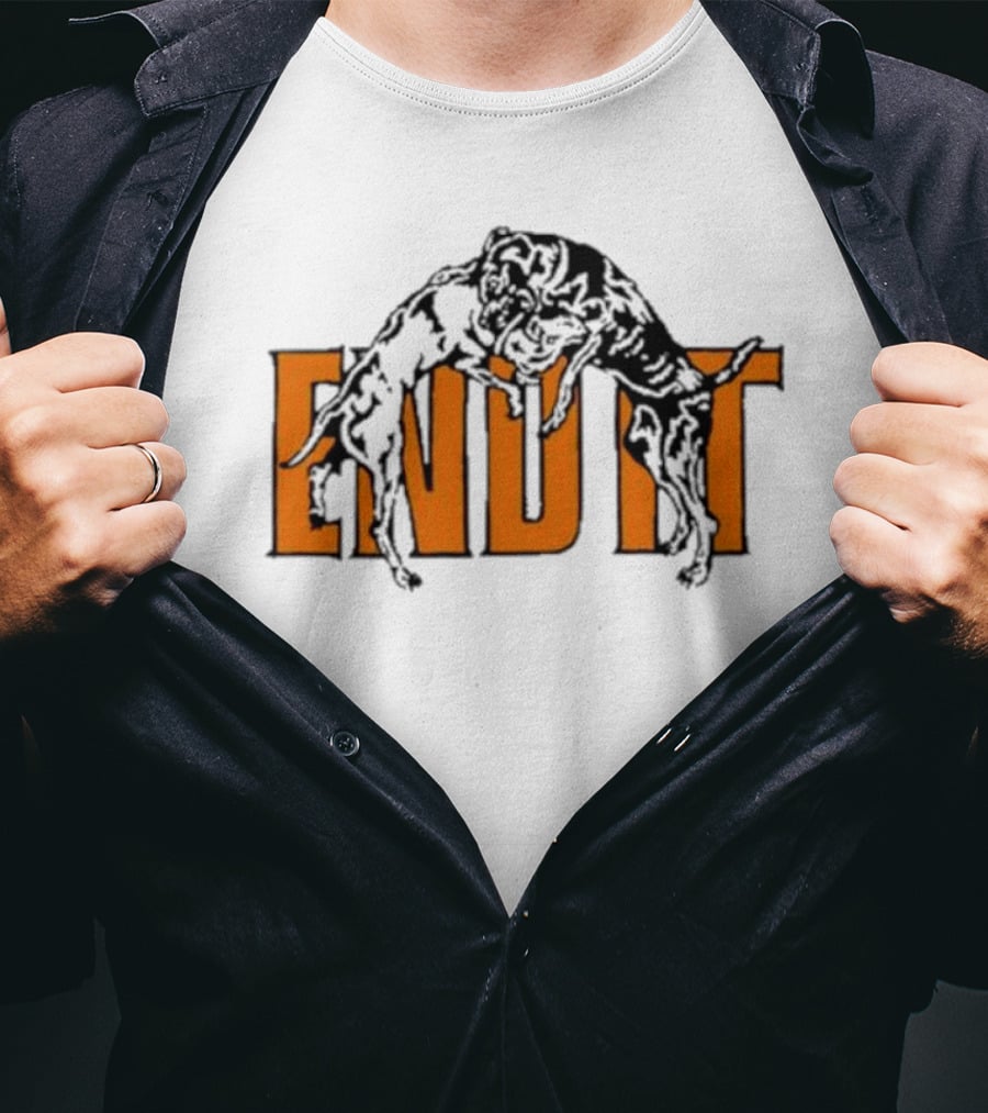 End It Isthatadug Dog Wrestling Emblem T-Shirt